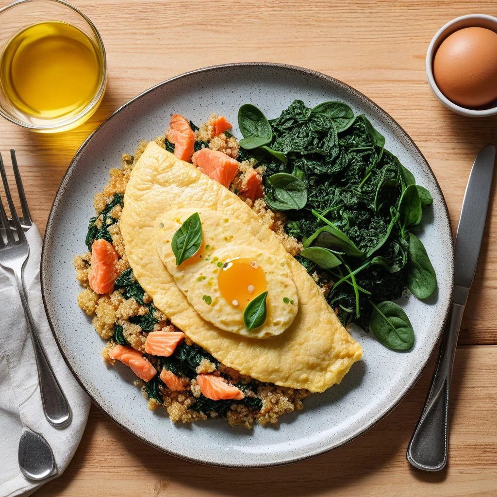 Sustainable Seafood Omelette with Quinoa