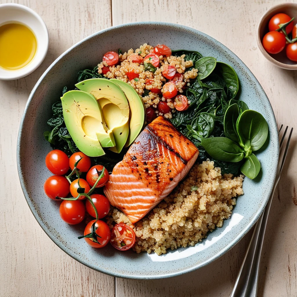 Quinoa and Grilled Salmon Bowl
