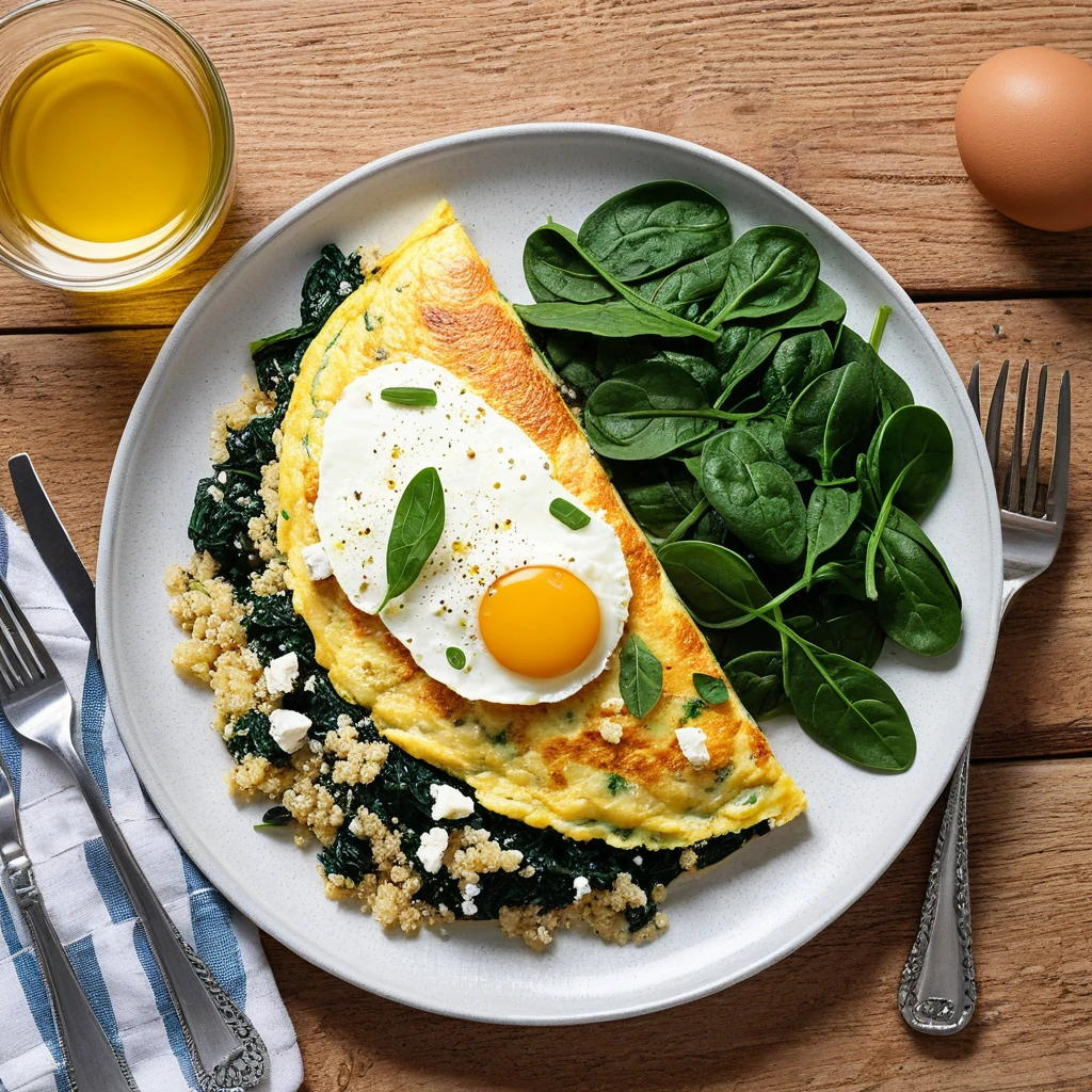 Savory Spinach & Feta Omelette with Quinoa