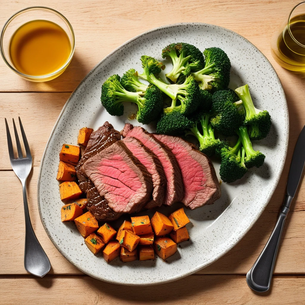 Lean Beef Sirloin with Sweet Potato and Broccoli