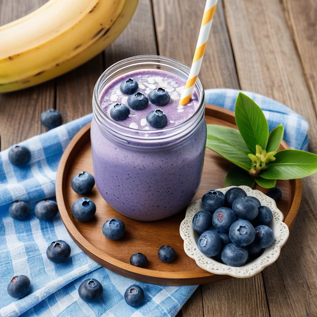 Blueberry Coconut Protein Smoothie