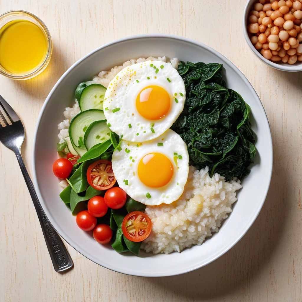 Rice Porridge with Egg and Vegetables