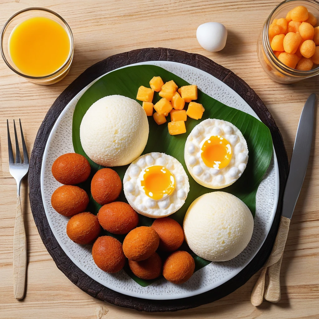 Tapioca com Ovos e Queijo