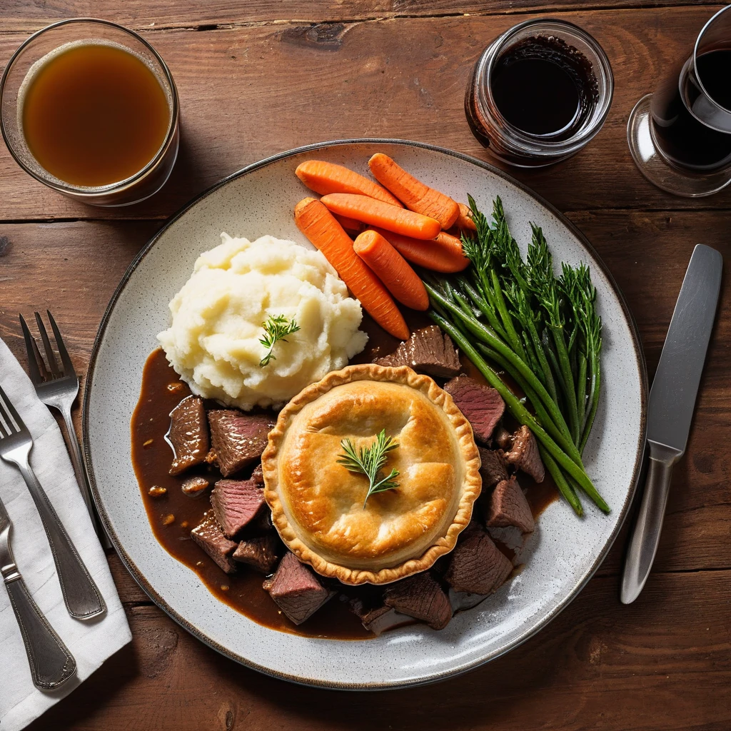 Beef and Ale Pie with Mashed Potatoes