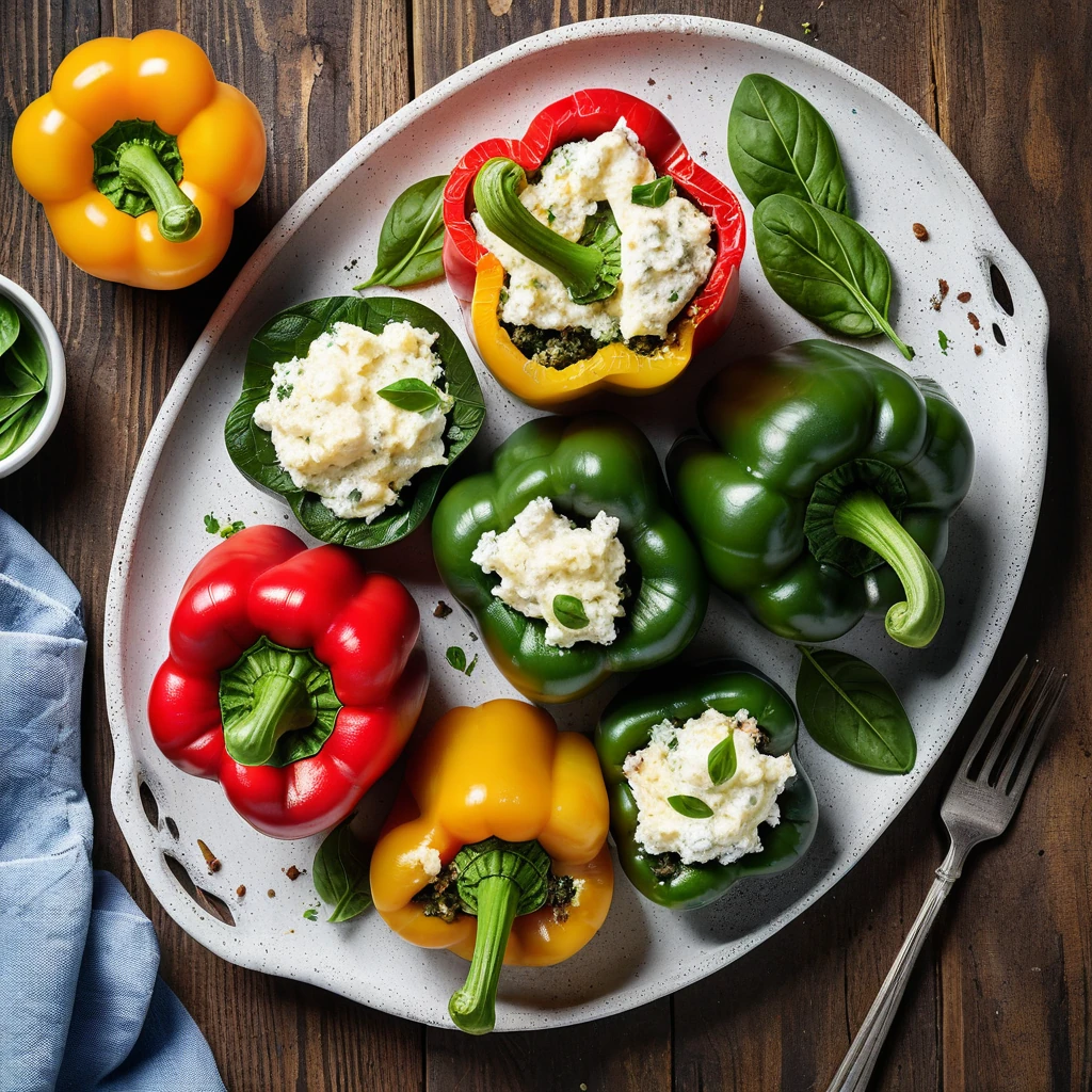 Creamy Spinach and Ricotta Stuffed Bell Peppers