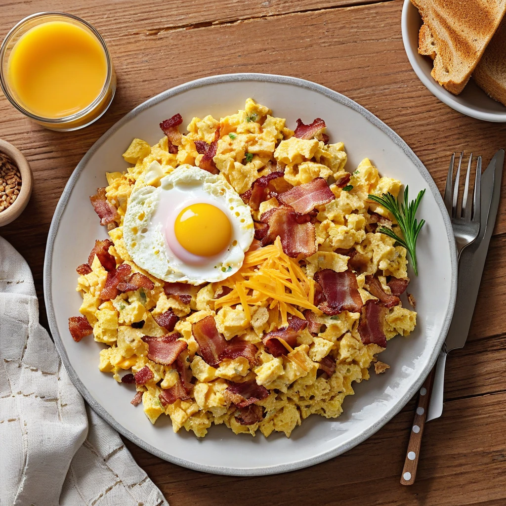 Bacon and Cheddar Breakfast Scramble