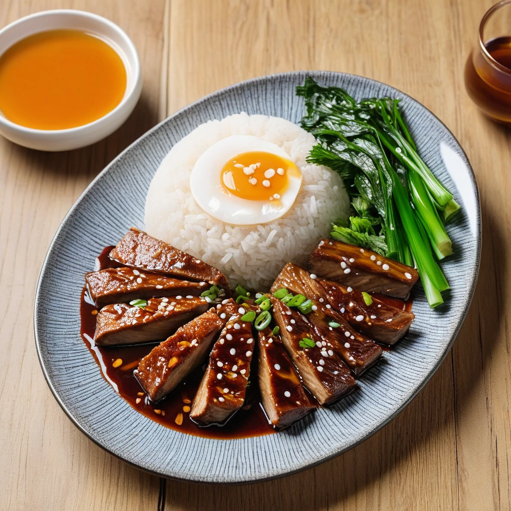 Cơm gà teriyaki với rau củ xào