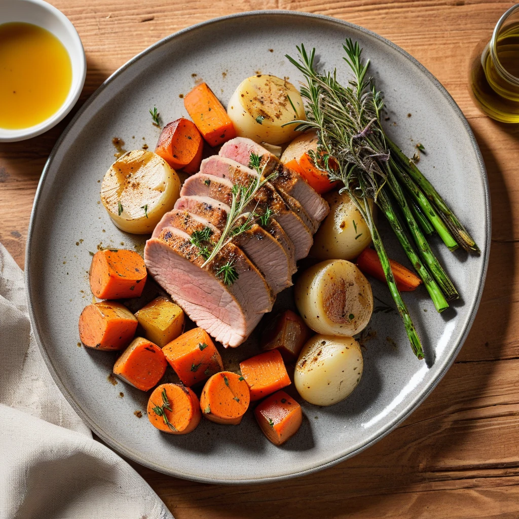 Baked Pork Tenderloin with Root Vegetables