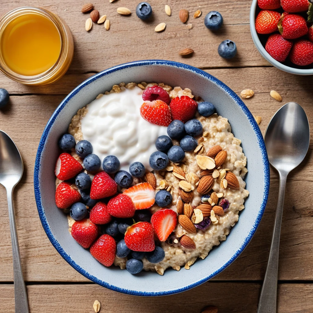 Protein-Packed Oatmeal with Berries and Nuts