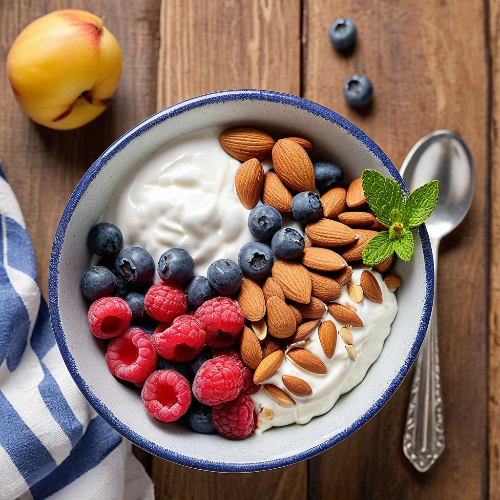 Greek Yogurt Almond Berry Bowl