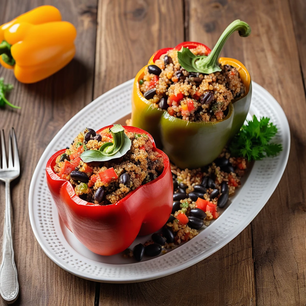 Quinoa and Turkey Stuffed Bell Peppers