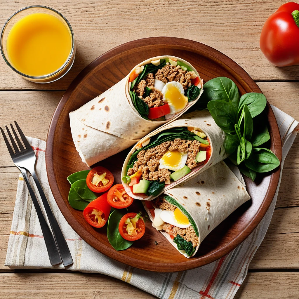 Turkey and Veggie Breakfast Wrap