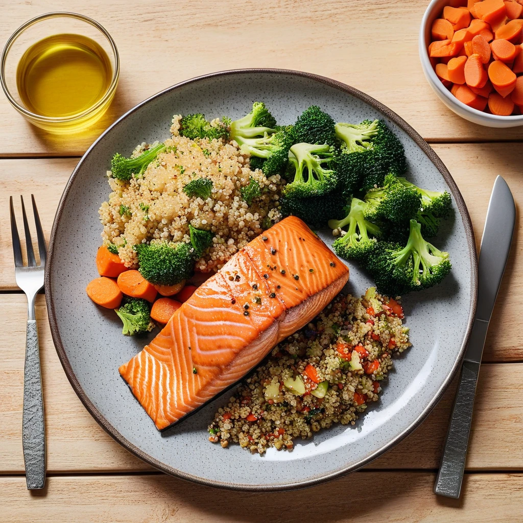 Baked Salmon with Quinoa and Vegetables
