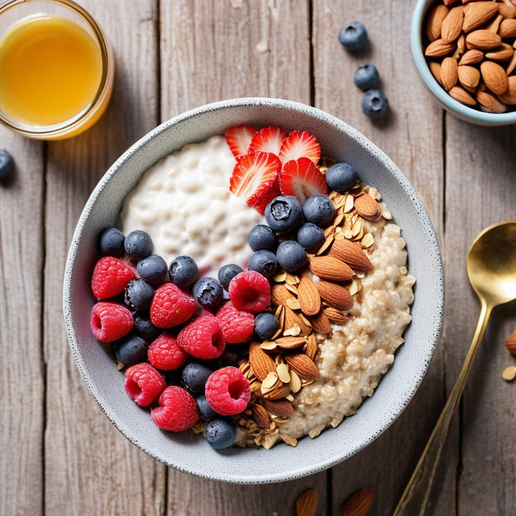 Protein-Packed Oatmeal Bowl with Berries