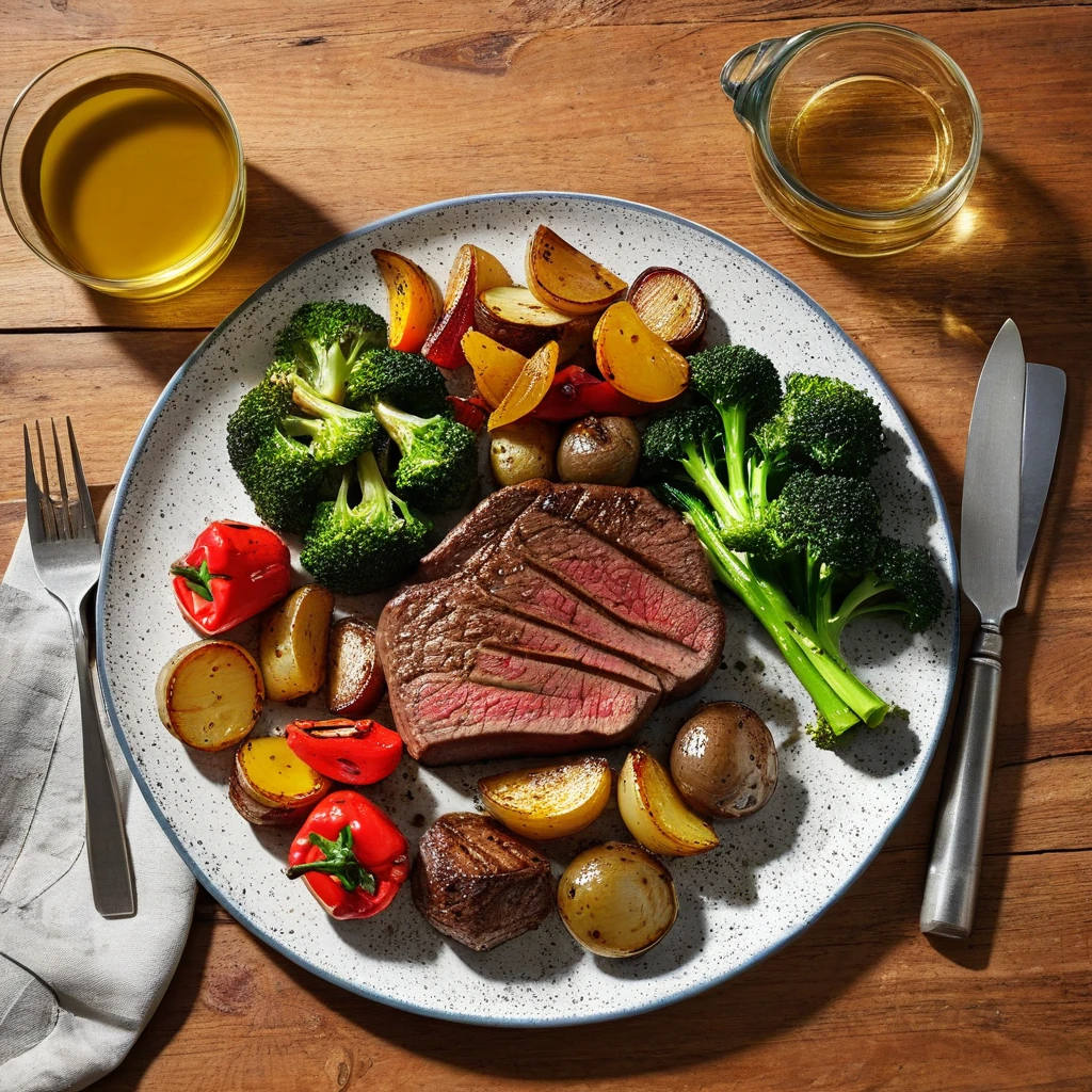 Pan-Seared Steak with Roasted Vegetables