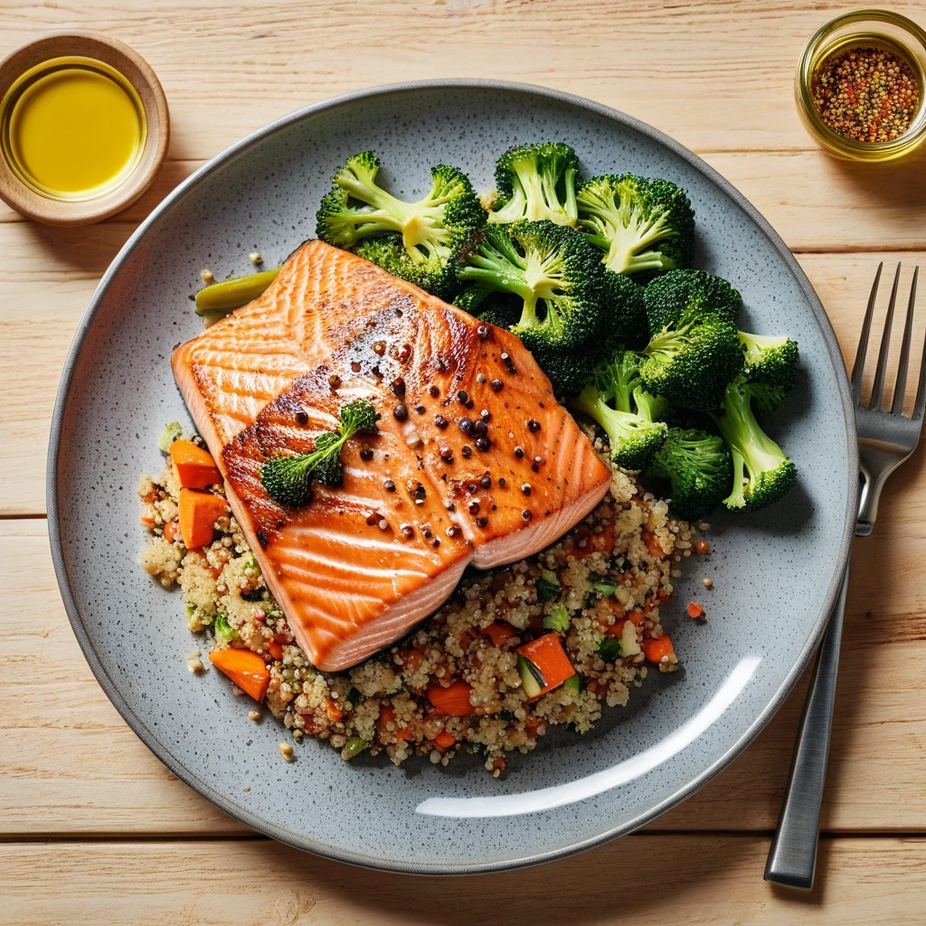 Grilled Salmon with Quinoa and Seasonal Vegetables