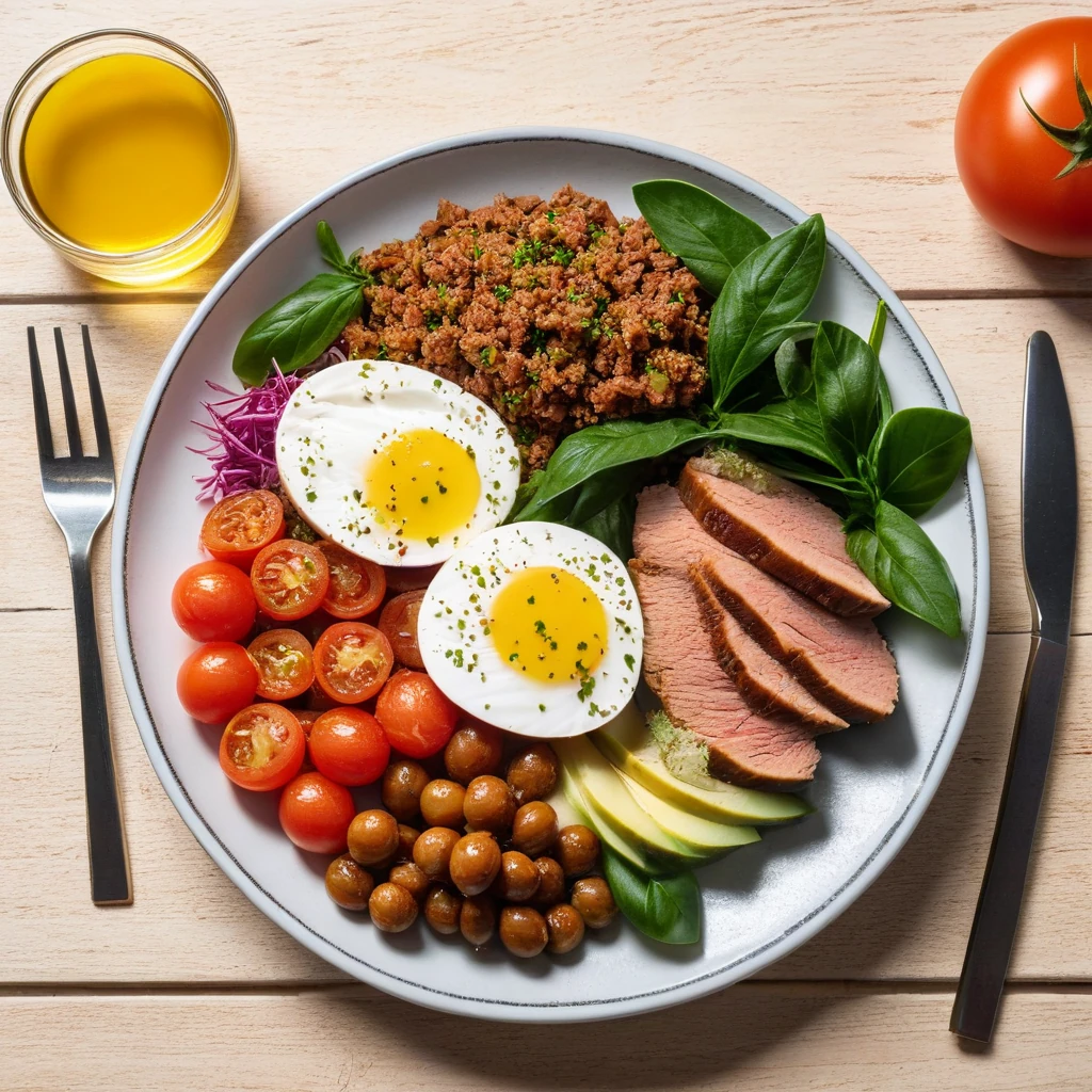 Salada de Atum com Ovo Cozido e Pão Integral