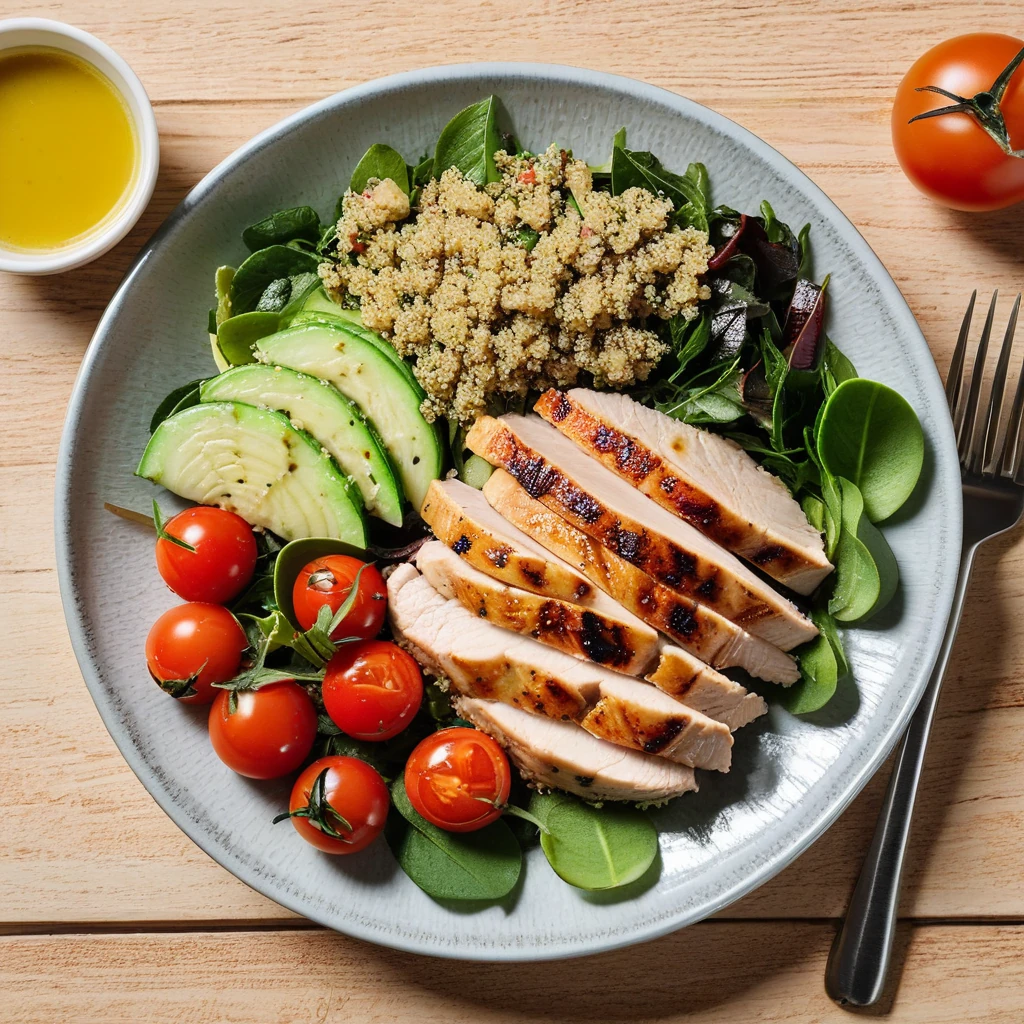 Quinoa & Grilled Chicken Salad with Citrus Dressing
