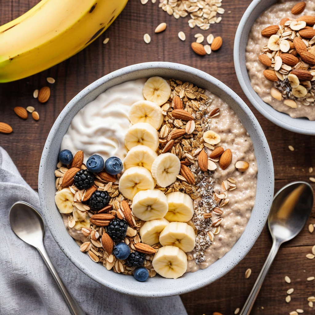 Protein-Packed Banana Oatmeal Smoothie Bowl