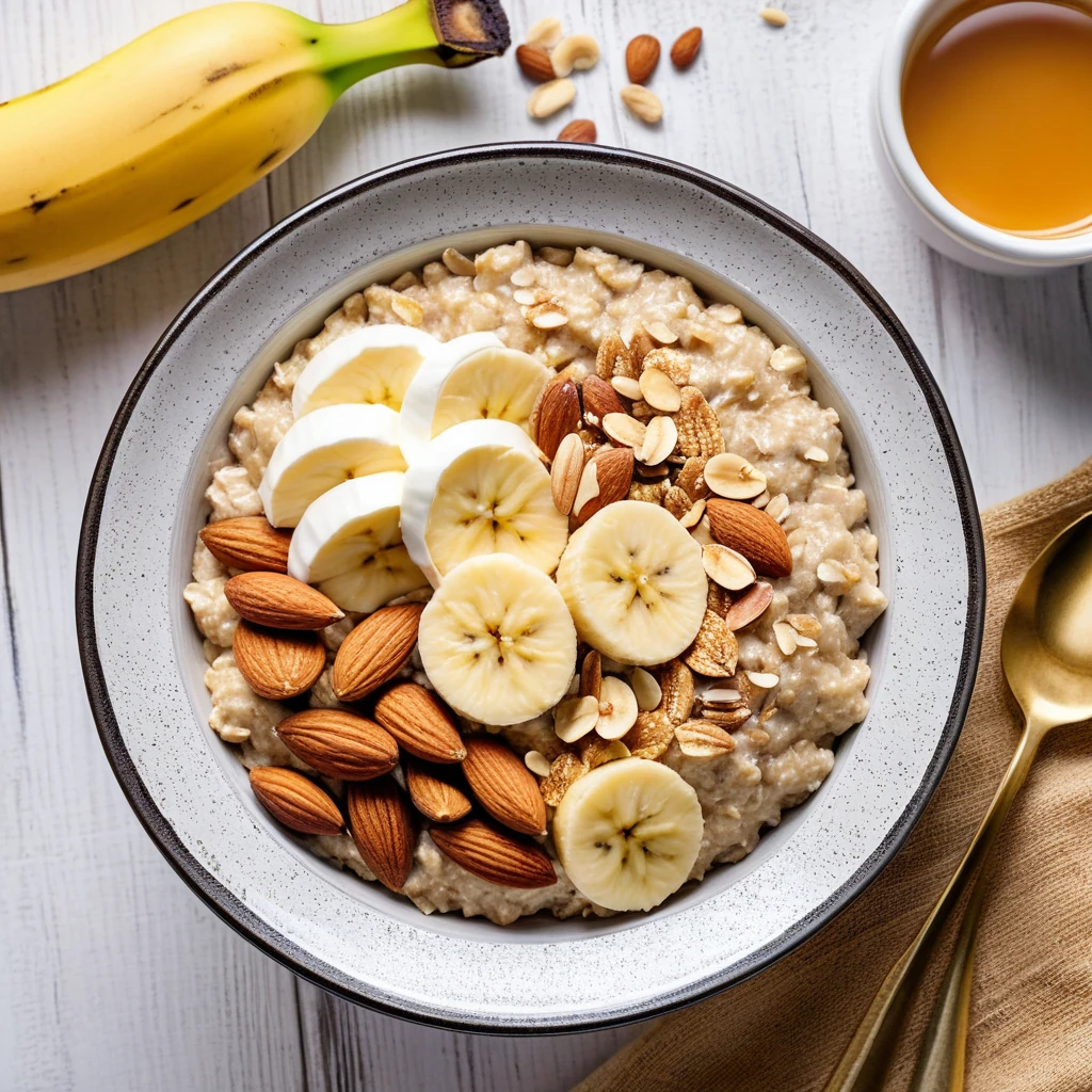 Protein-Packed Oatmeal with Banana and Almonds
