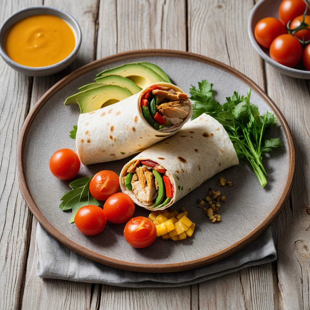 Wrap au poulet et légumes