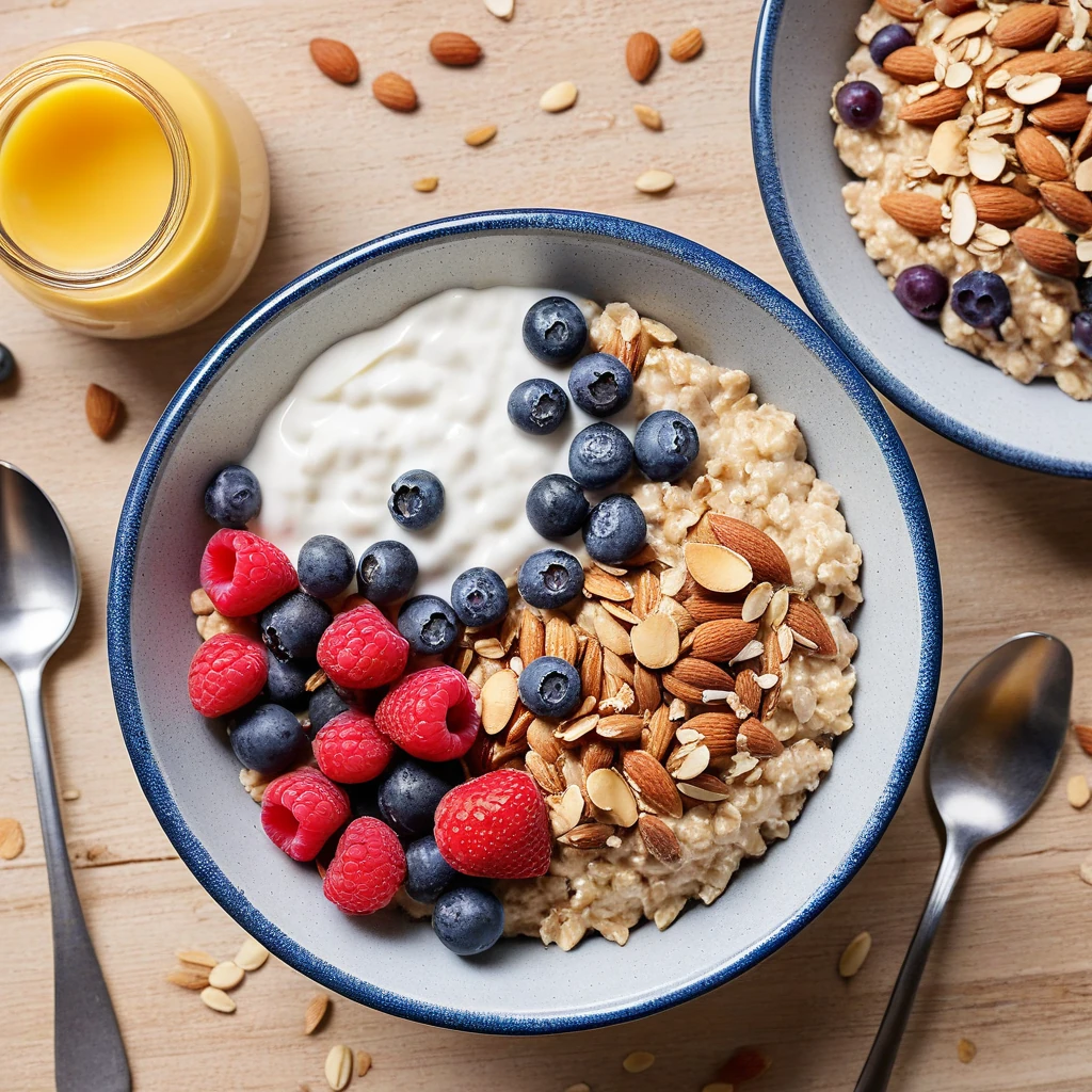 Oatmeal with Berries and Almonds