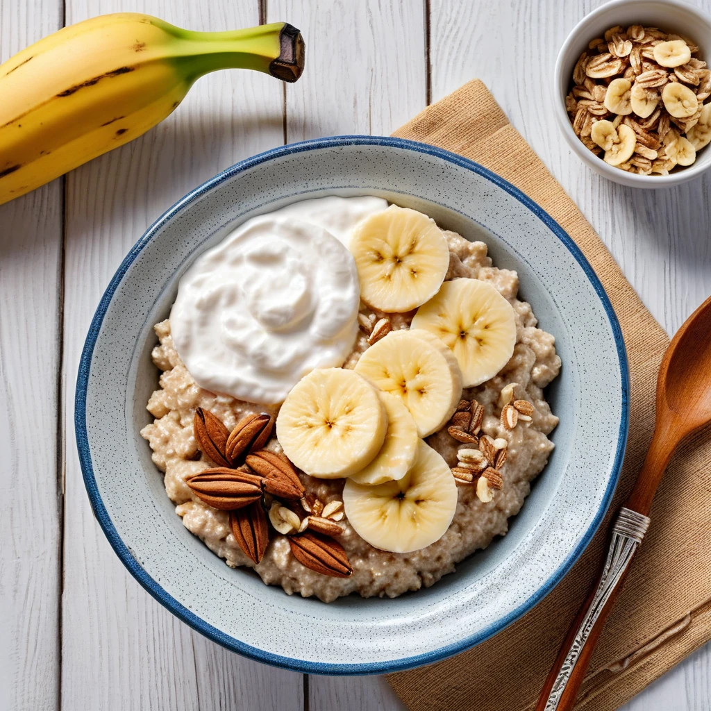 Oatmeal with Banana and Greek Yogurt
