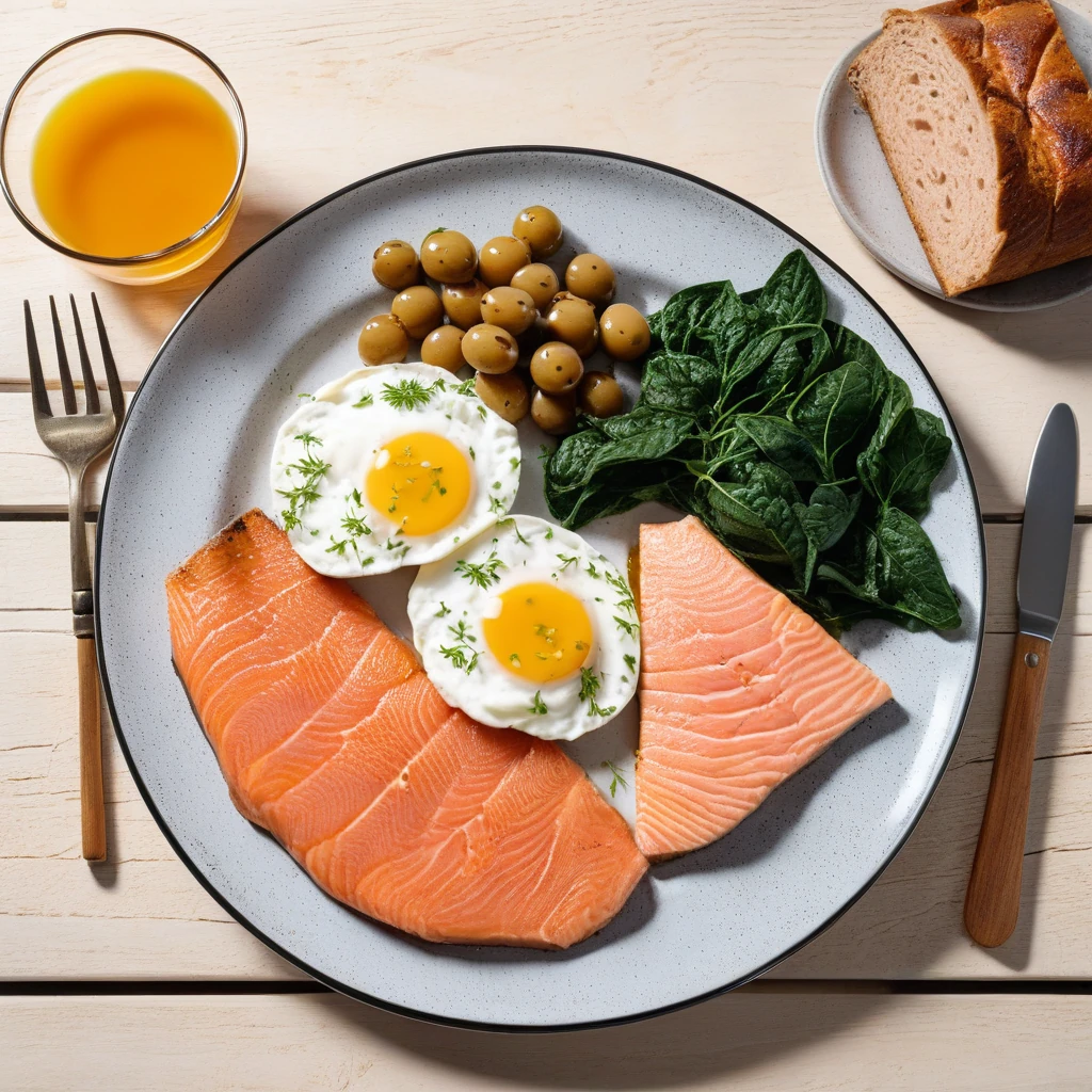 Rührei mit Lachs und Vollkornbrot