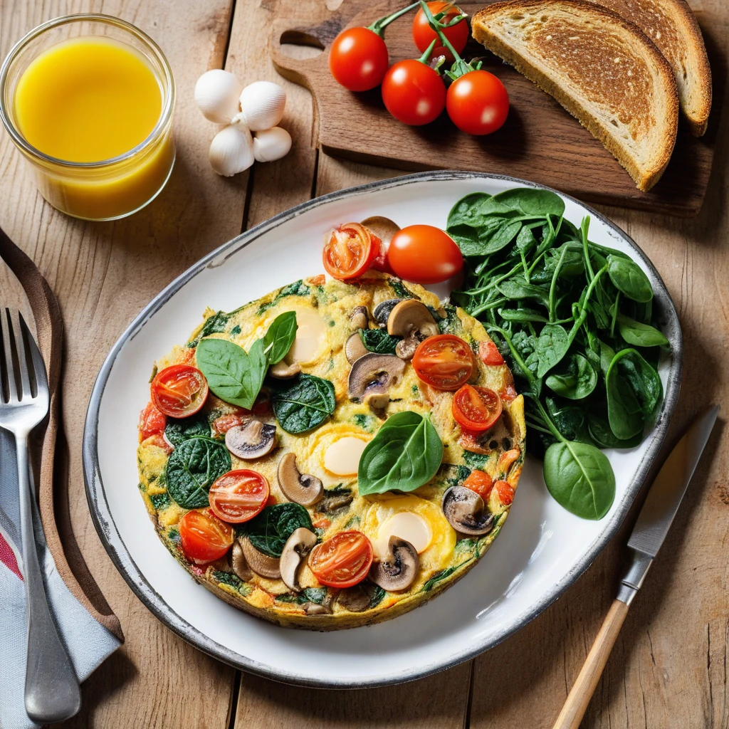 Vegetable Frittata with Whole Wheat Toast