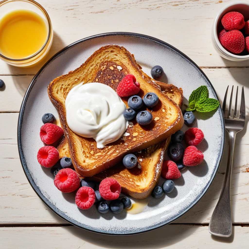 French Toast with Berries and Greek Yogurt