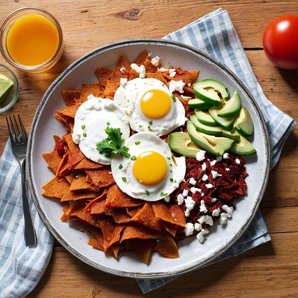 Chilaquiles Rojos con Huevo
