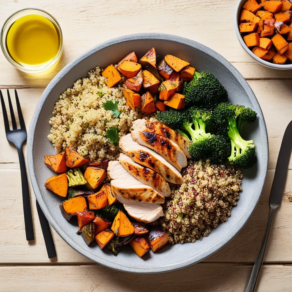 Grilled Chicken Bowl with Quinoa and Roasted Vegetables