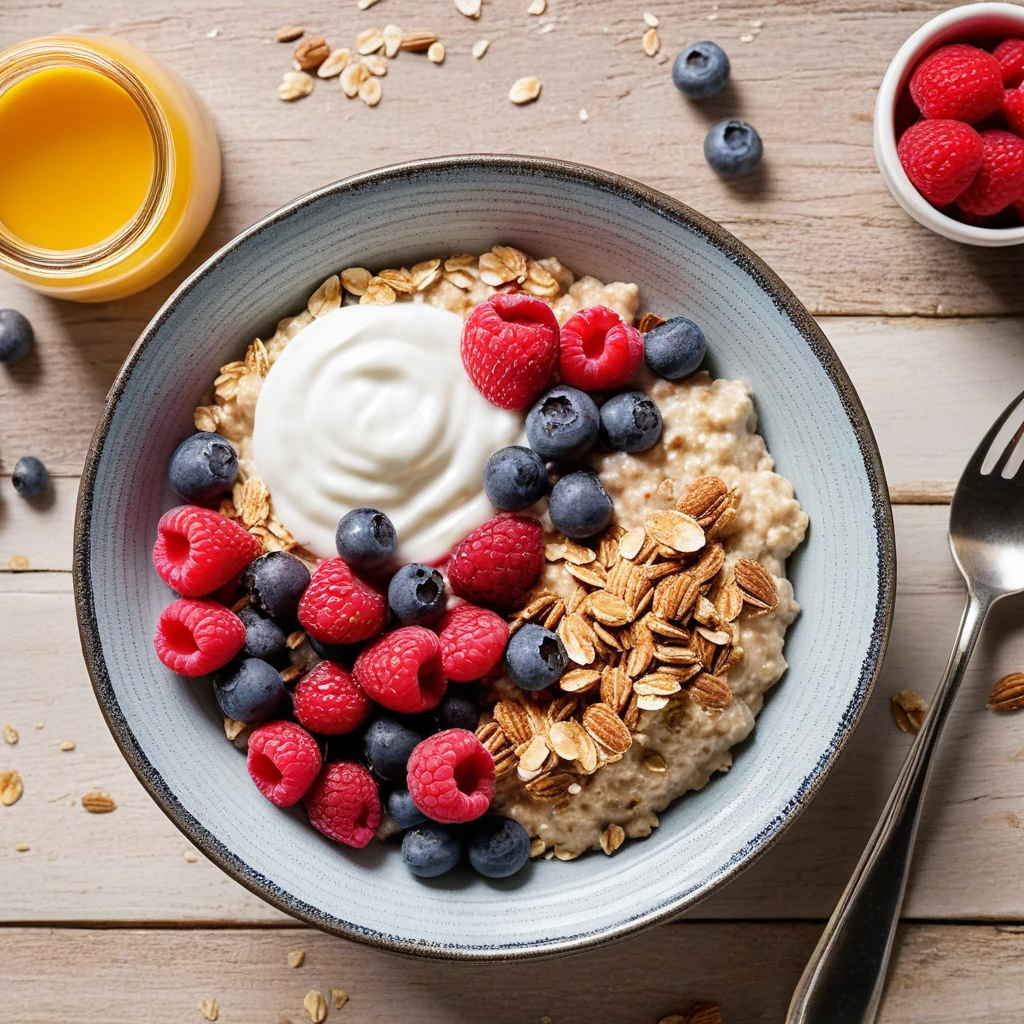 Protein-Packed Oatmeal with Berries and Greek Yogurt