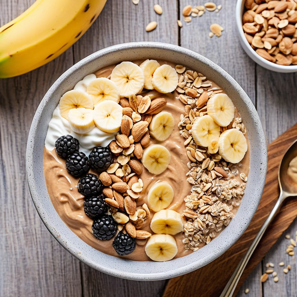 Protein-Packed Peanut Butter Banana Smoothie Bowl