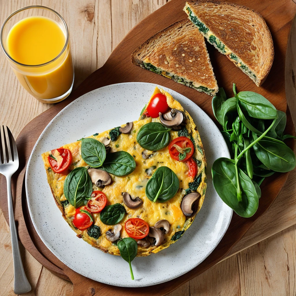 Vegetable and Herb Frittata with Whole Grain Toast