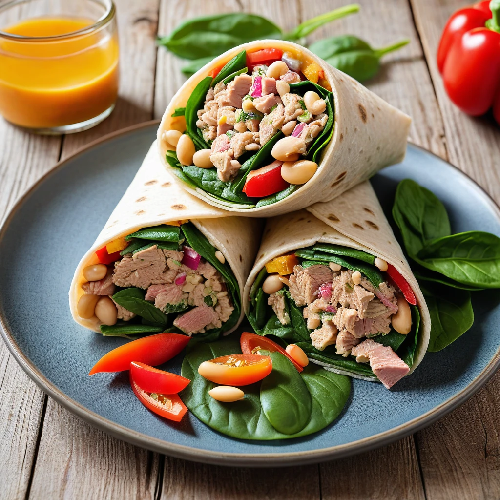 Tuna and White Bean Salad Wrap