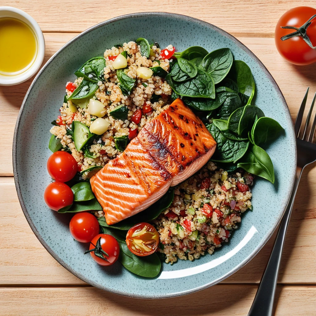 Grilled Salmon Quinoa Salad