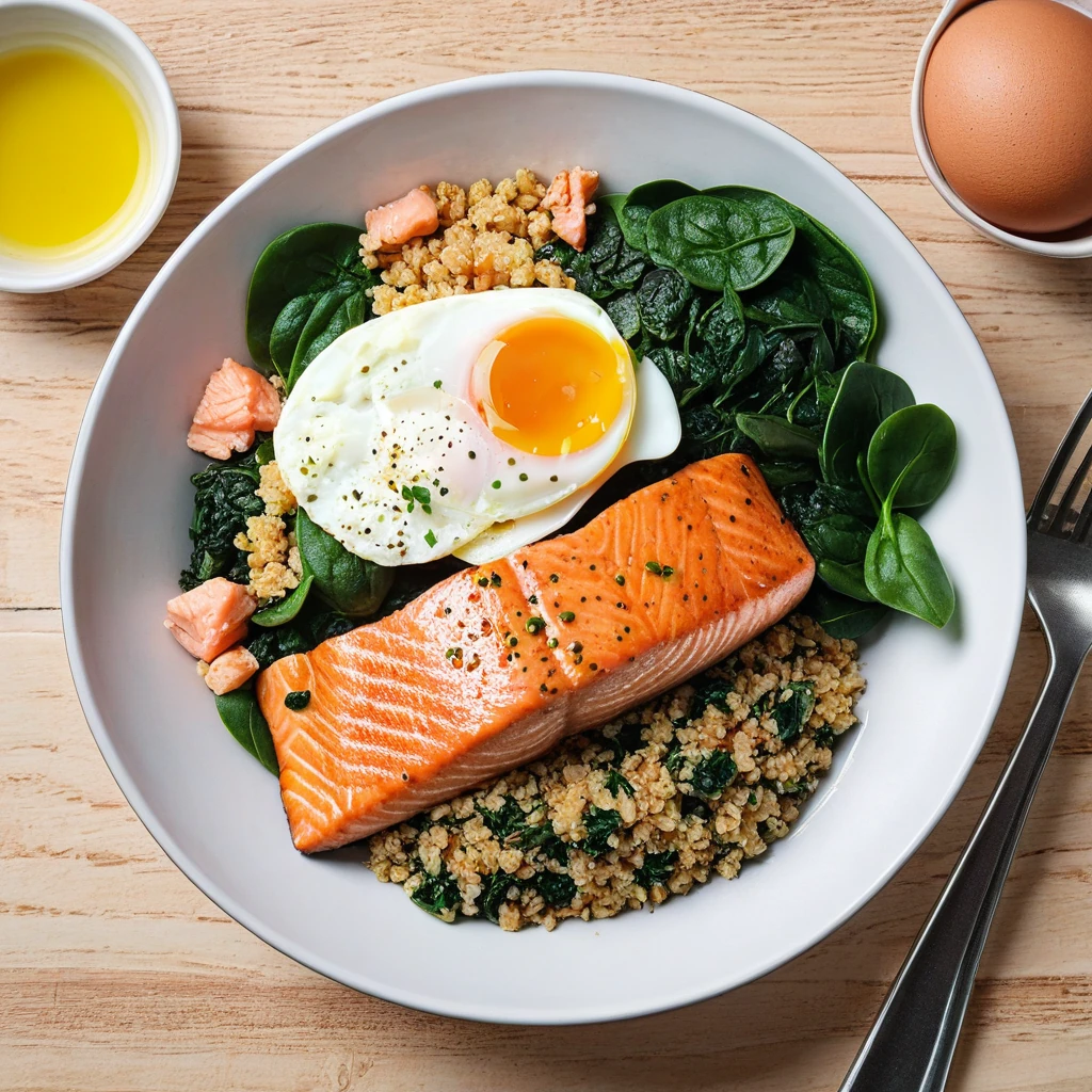 Savory Salmon & Spinach Breakfast Bowl