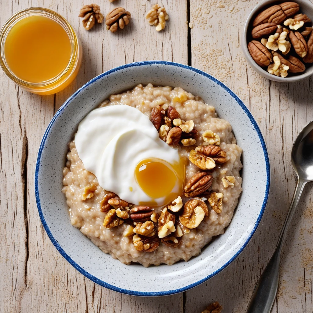 Scottish Porridge with Honey and Walnuts