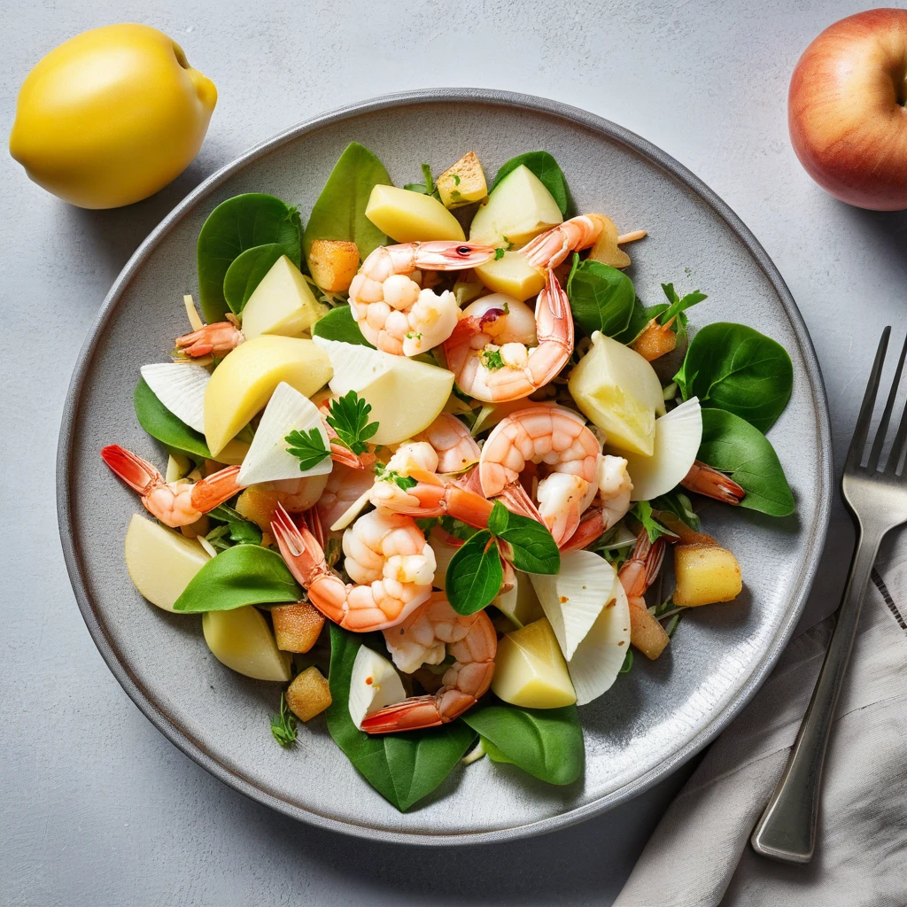Salade de crevettes grises aux endives et pommes