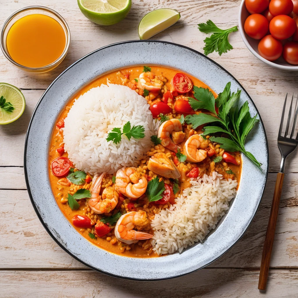 Moqueca de Peixe com Arroz Integral
