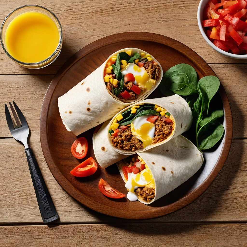 Veggie and Cheese Breakfast Burrito