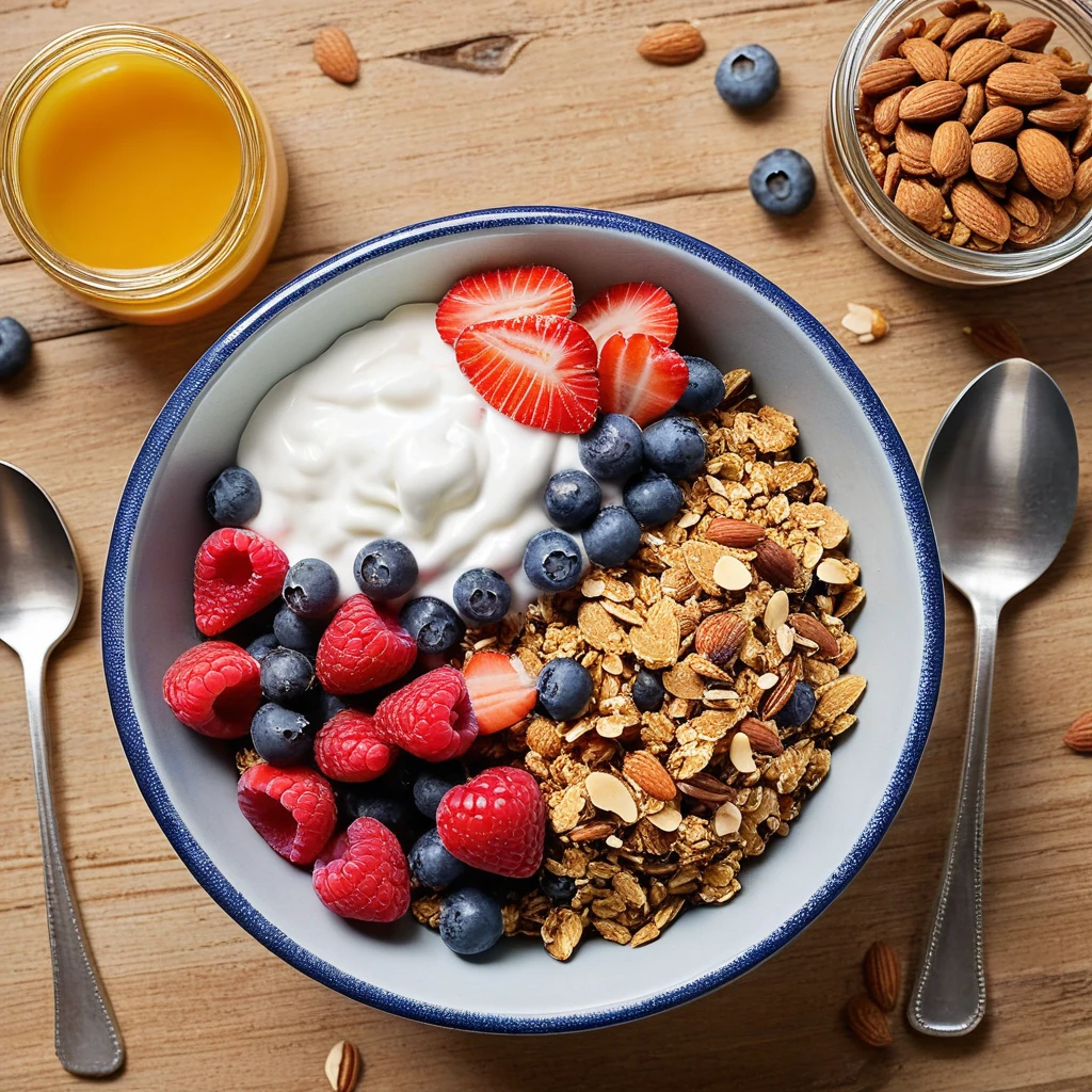 Greek Yogurt Granola Parfait with Berries