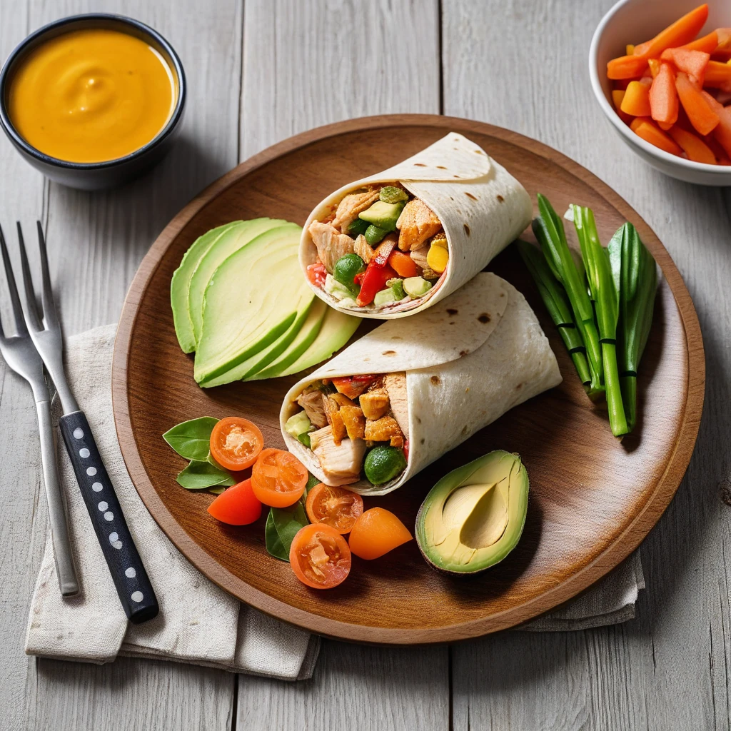 Wrap de poulet au légumes