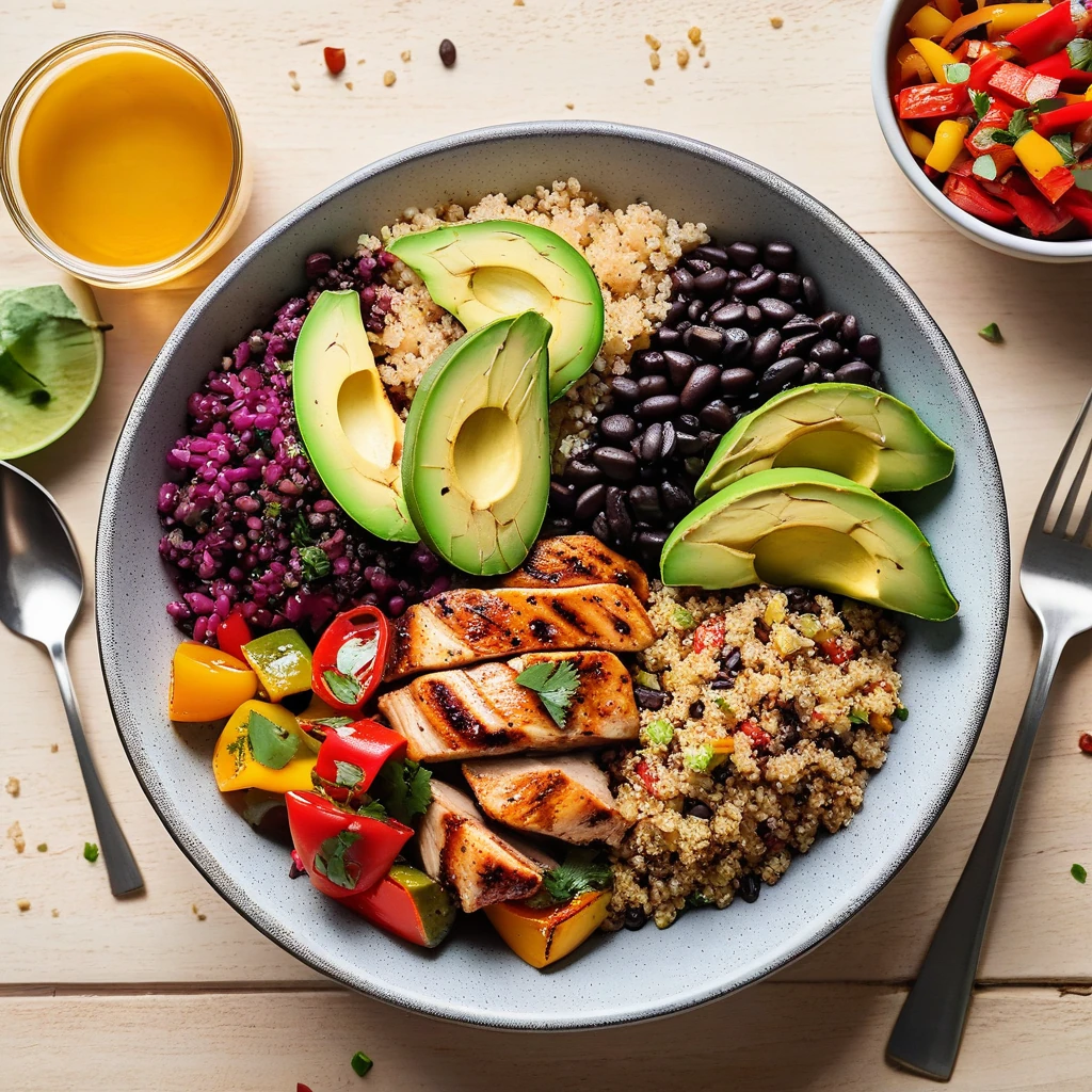 Spicy Quinoa and Grilled Chicken Bowl