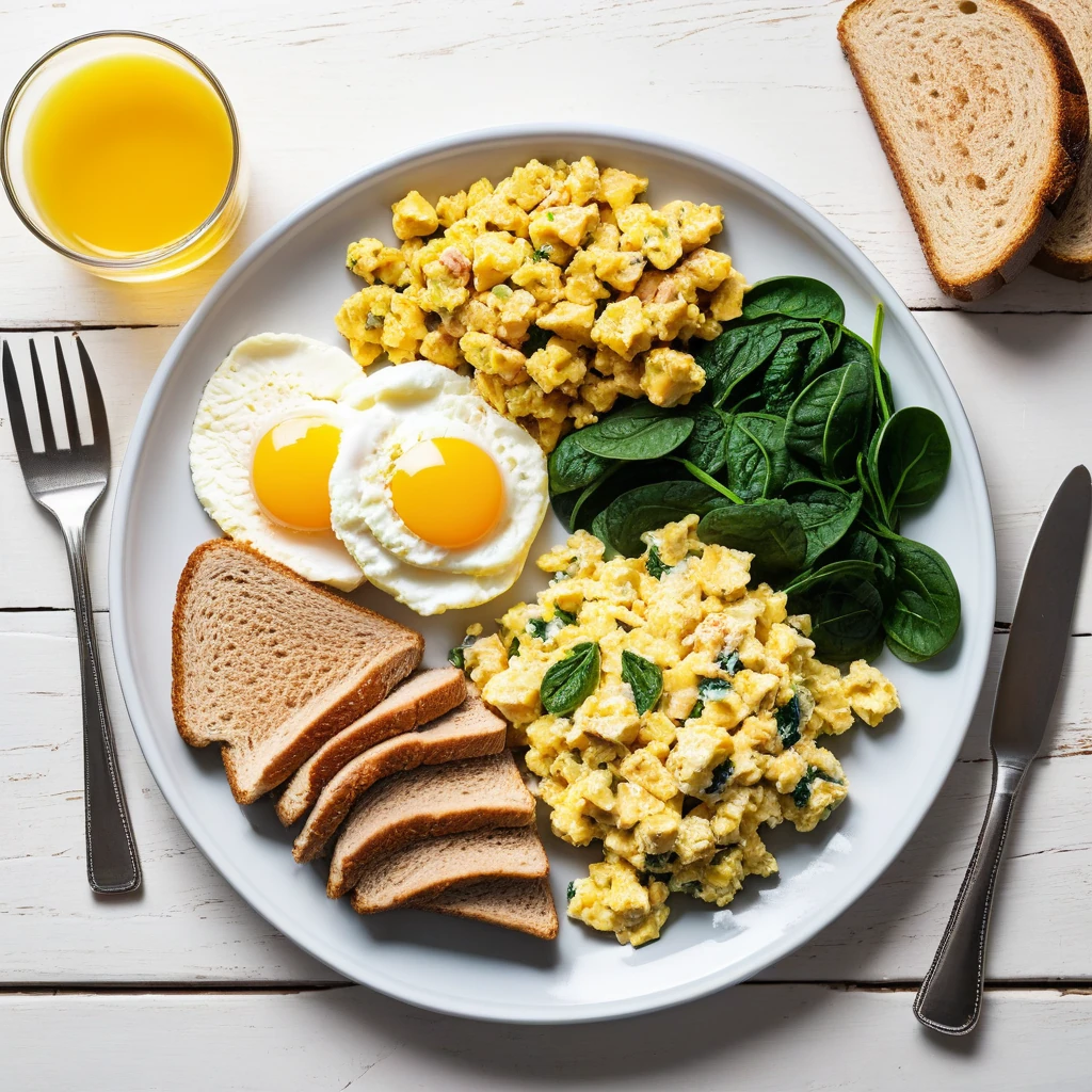 Turkey and Egg Scramble with Whole Grain Toast