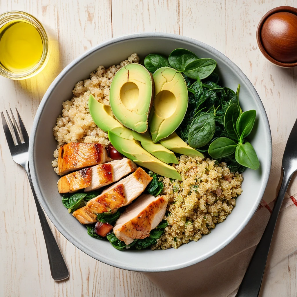 Savory Quinoa Bowl with Chicken and Avocado
