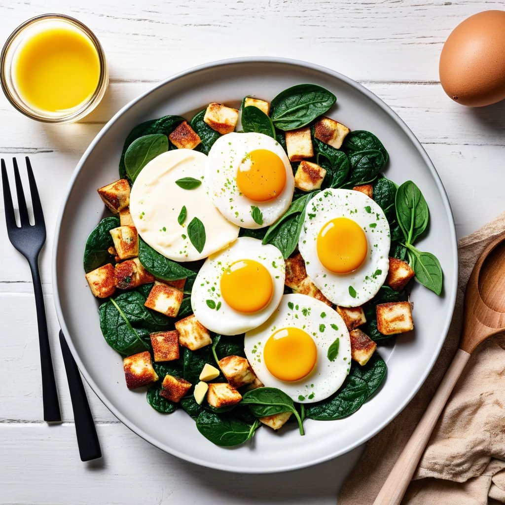 Keto Creamy Egg & Halloumi Skillet