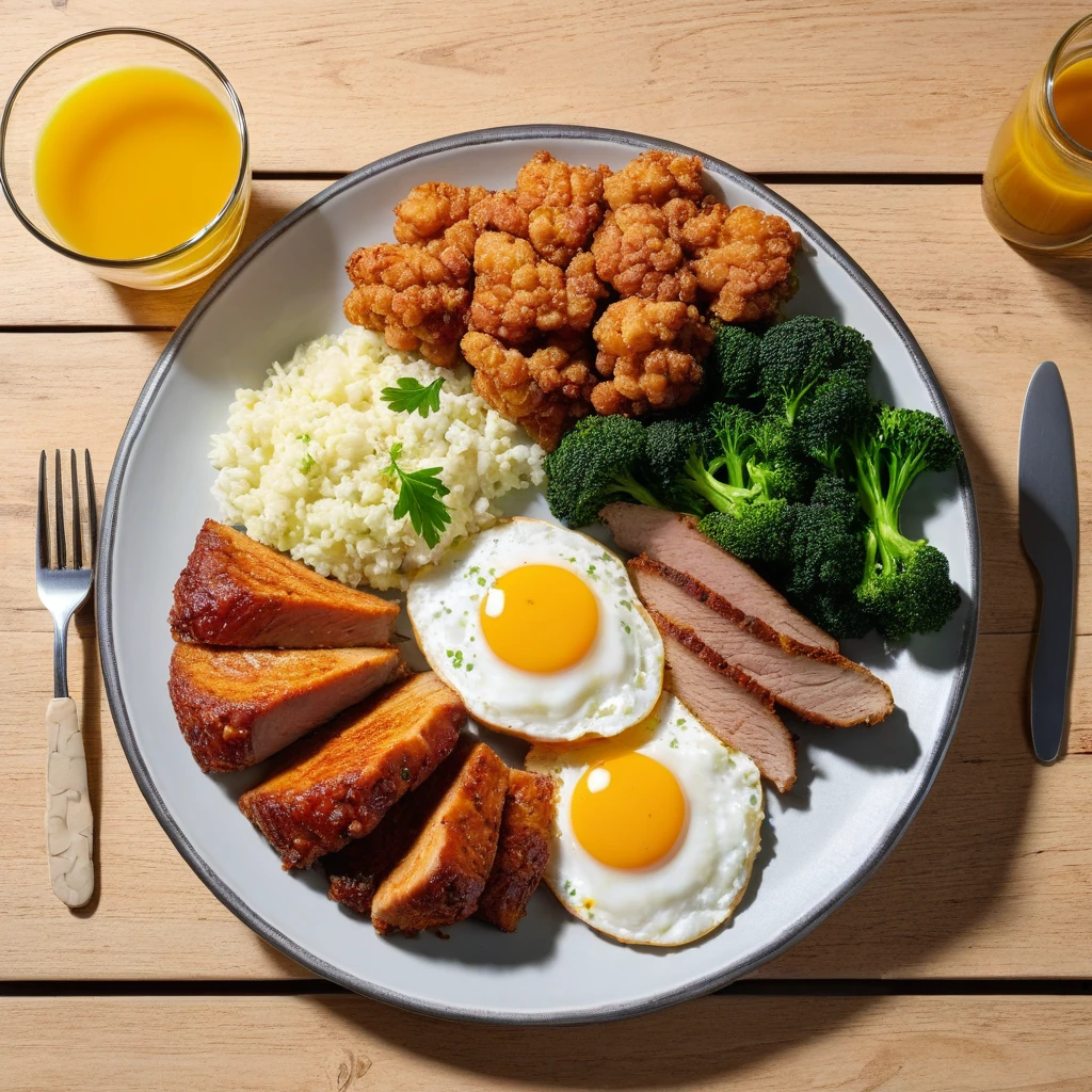 Hühnchen mit Reis und Gemüse