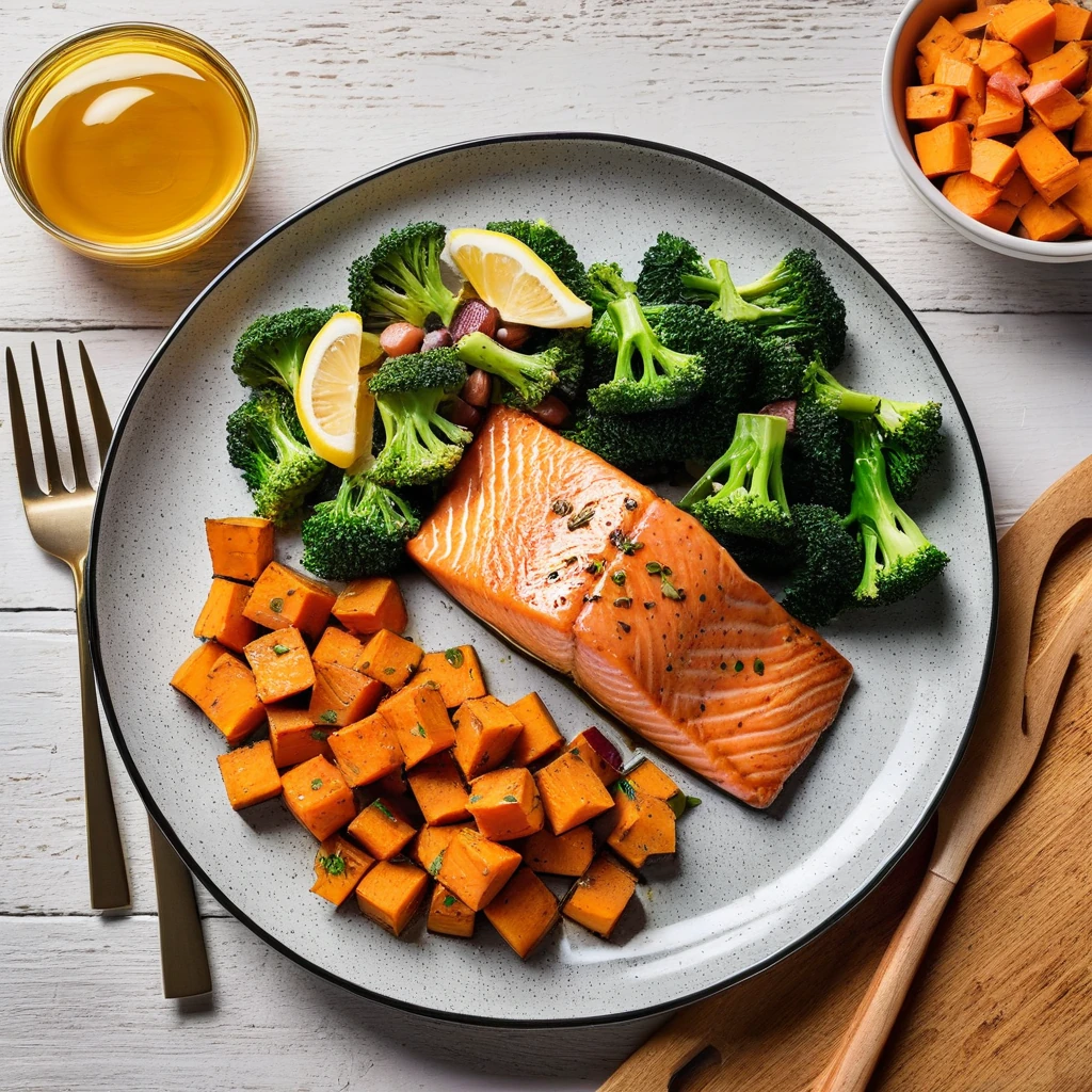 Baked Salmon with Sweet Potato